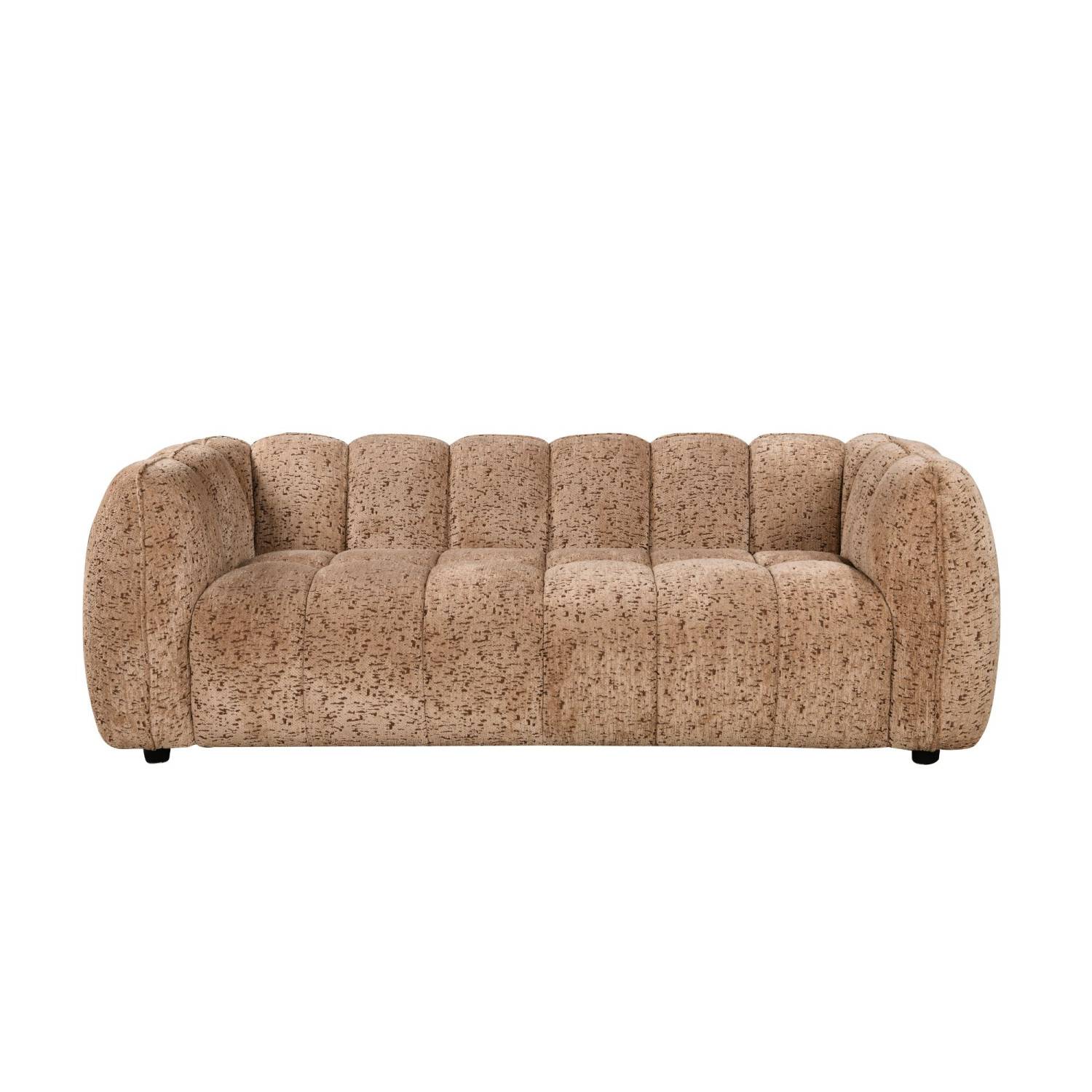 Taupe Designer Couch aus Bouclé Stoff - Tenny