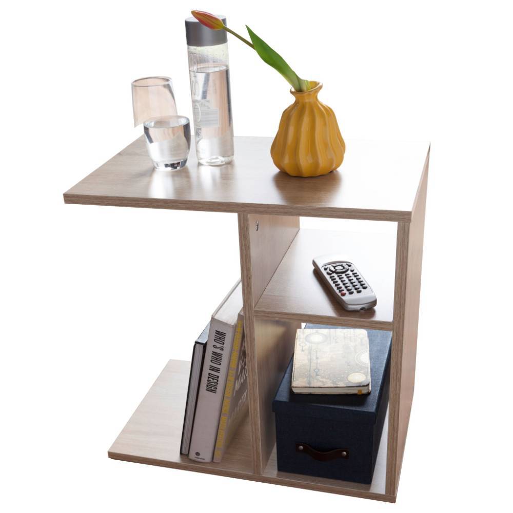 Moderner Anstelltisch in Holzoptik Sonoma Eiche für Wohnzimmer und Sofa – Kerunas