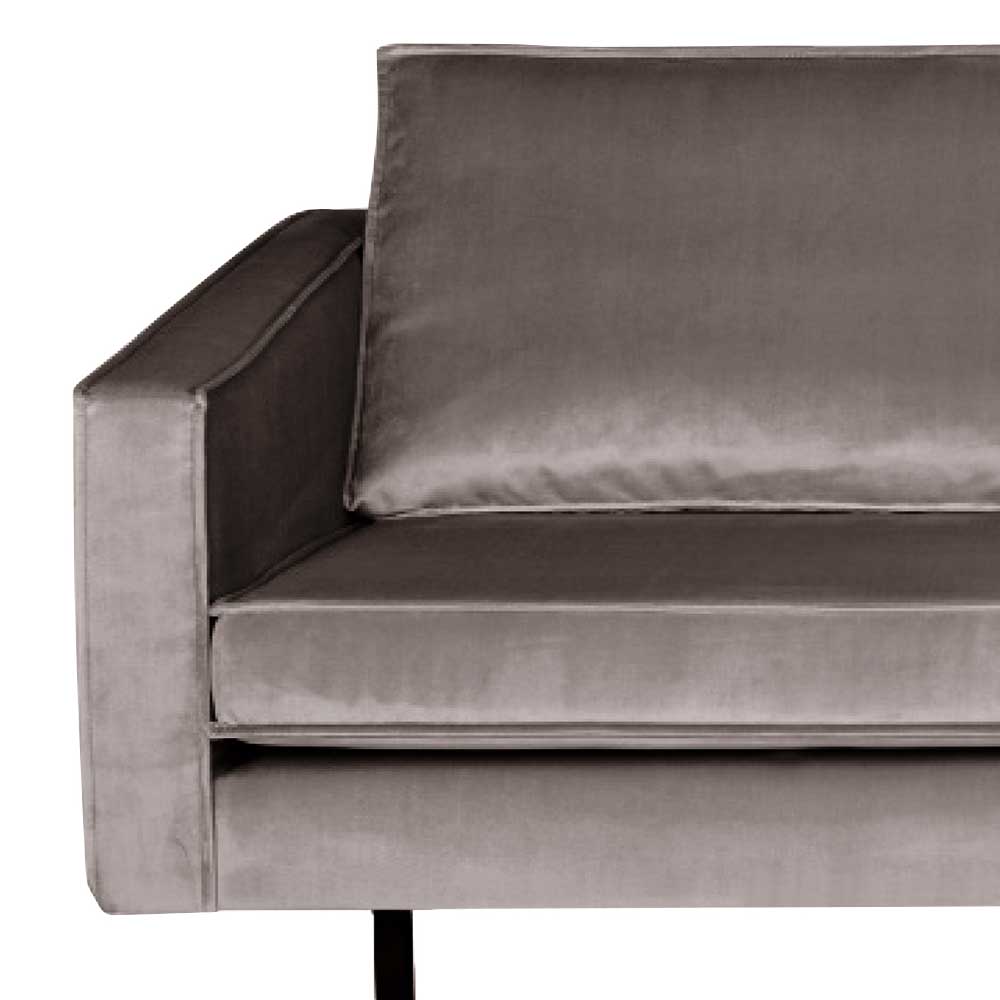 Samt Couch in Taupe Museo im Retro Design