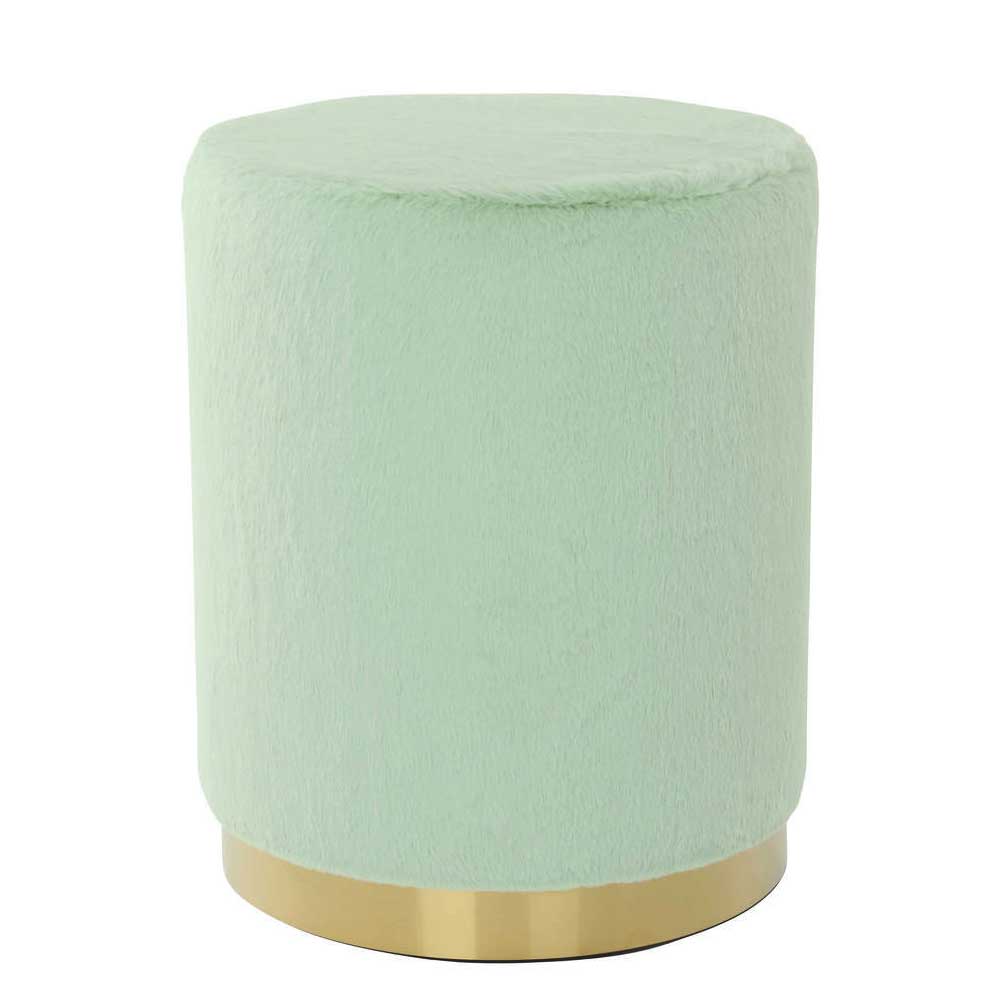 Polsterhocker in Mintgrün mit Gold - Candura