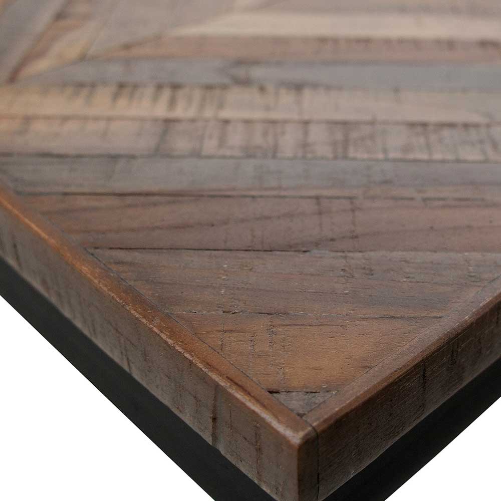 Günstiger Esszimmer-Tisch mit Teak Recyclingholz Furnier - Burbury