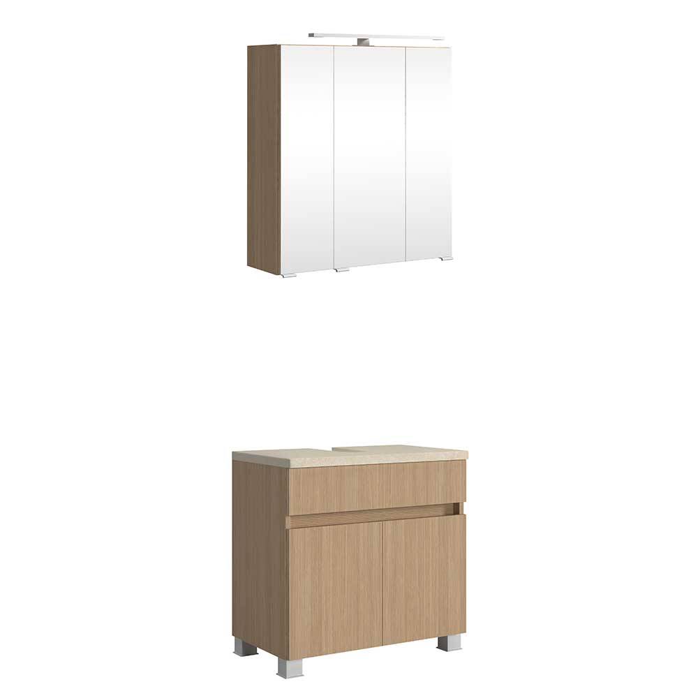 Spiegelschrank und Beckenschrank Set - Vibulam (zweiteilig)