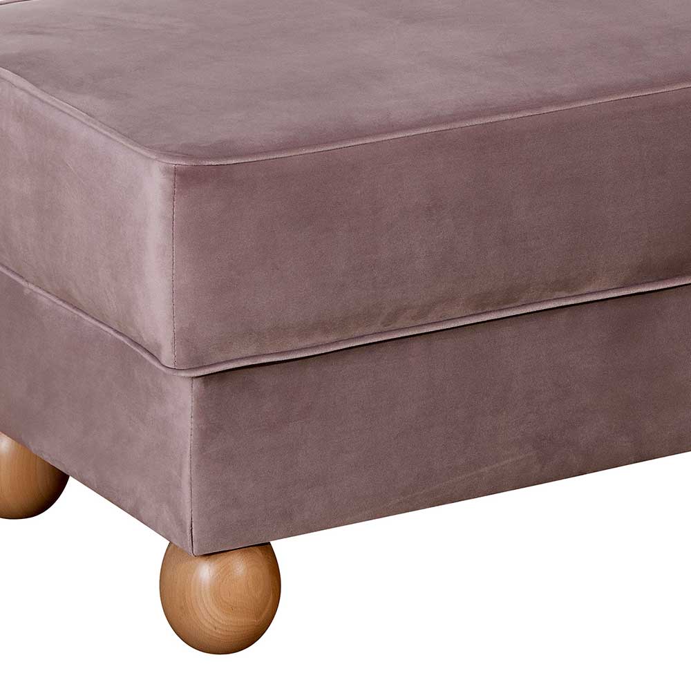 Couchhocker aus Samtvelours in Rosa - Garcia