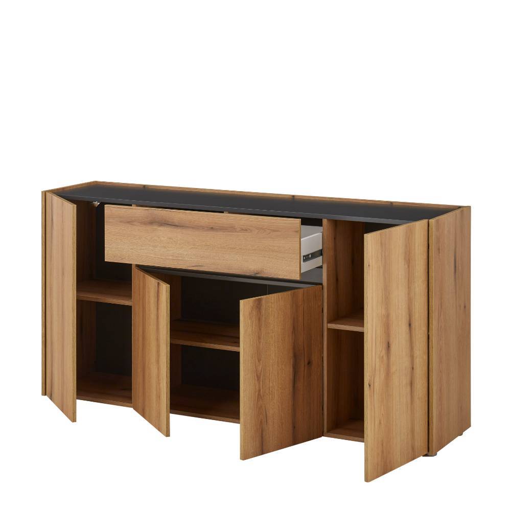 Sideboard in Wildeiche Optik und Anthrazit - Colomania
