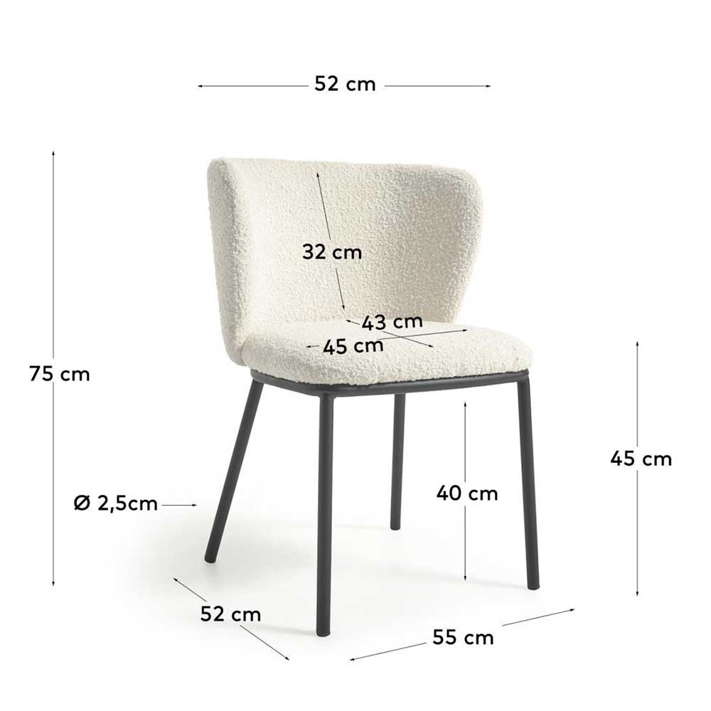 Stuhl in Lammfell Optik - Aljawis (2er Set)