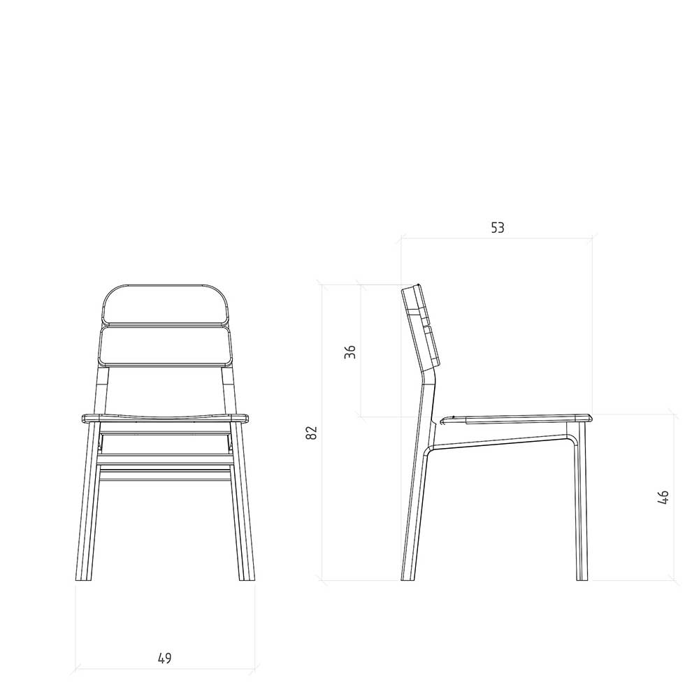 Wildeiche Massivholzstühle in Modern - Laida (2er Set)