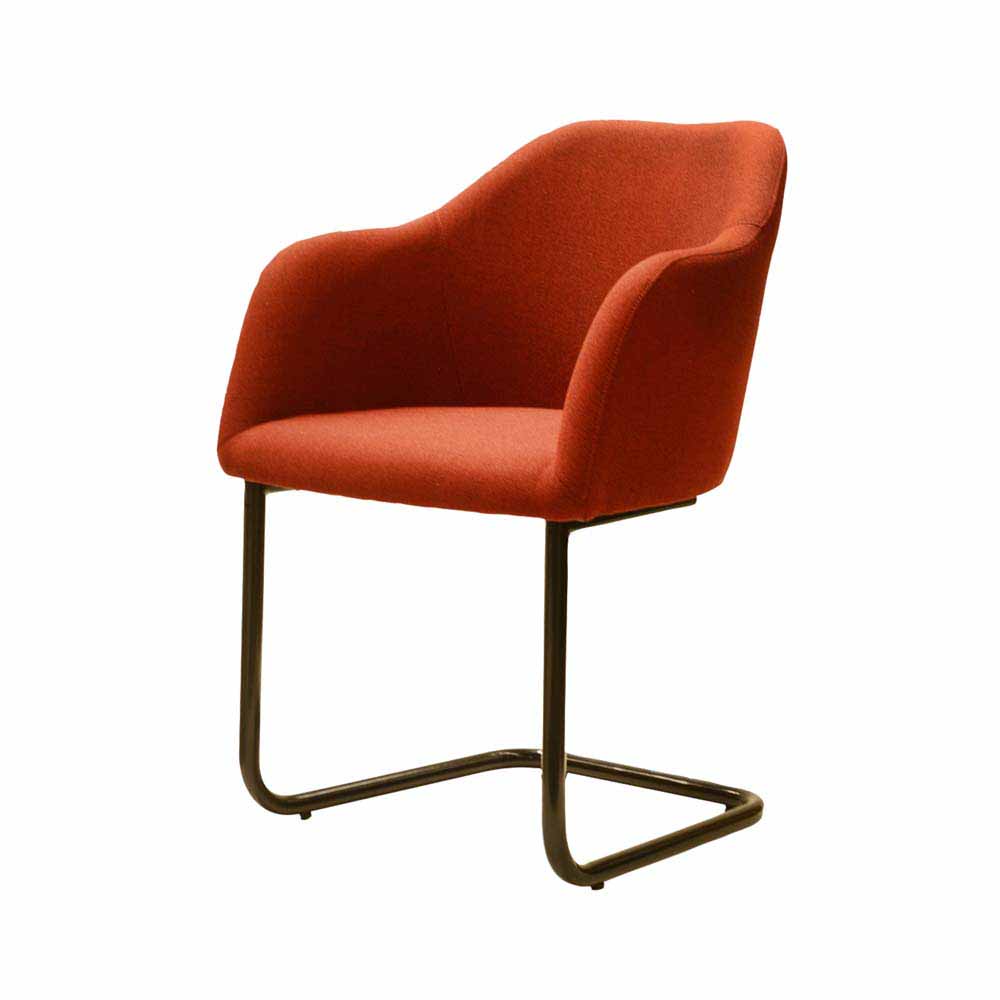 Freischwinger Sessel mit Stoff Rot Grosma & Metall Schwarz