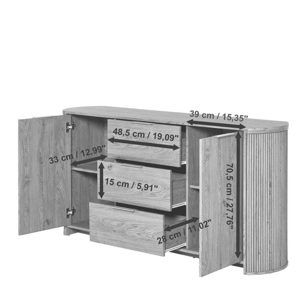 Design-Sideboard in Eichefarben - Nueva