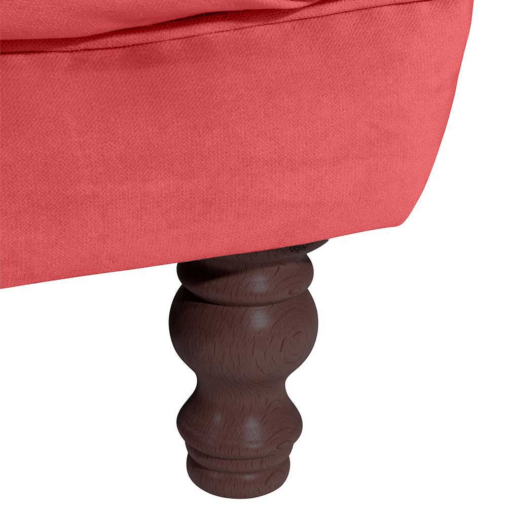 Zweisitzer Couch aus Samtvelours in Rot - Rosanna