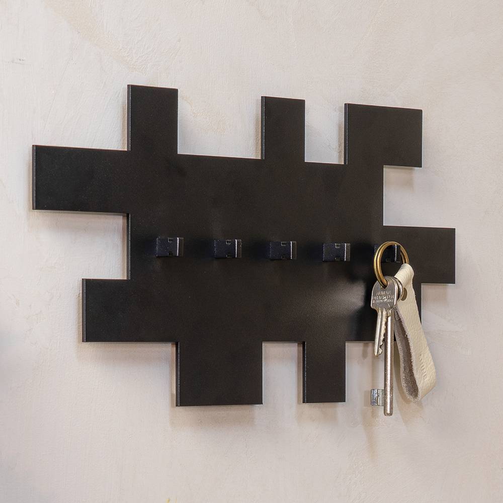 Garderobe aus Stahl in Schwarz - Glitt