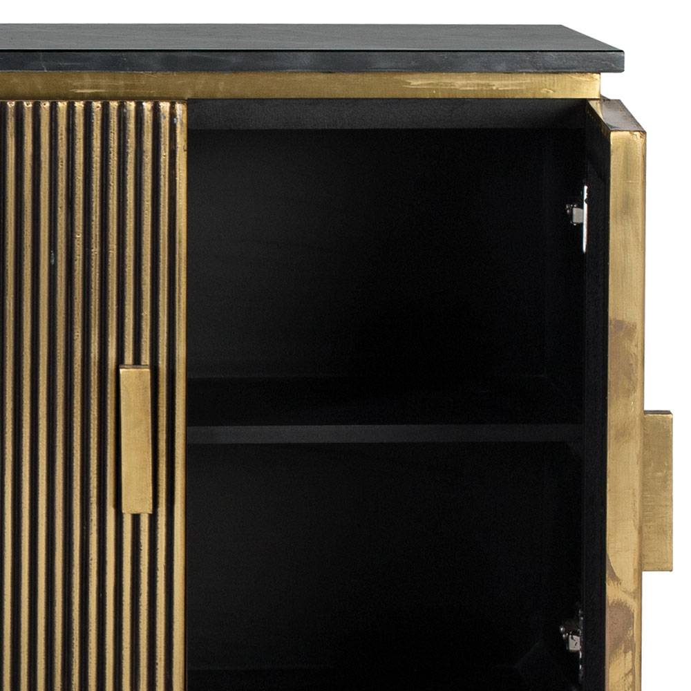 4-türiges Sideboard mit Marmor Platte - Hayato