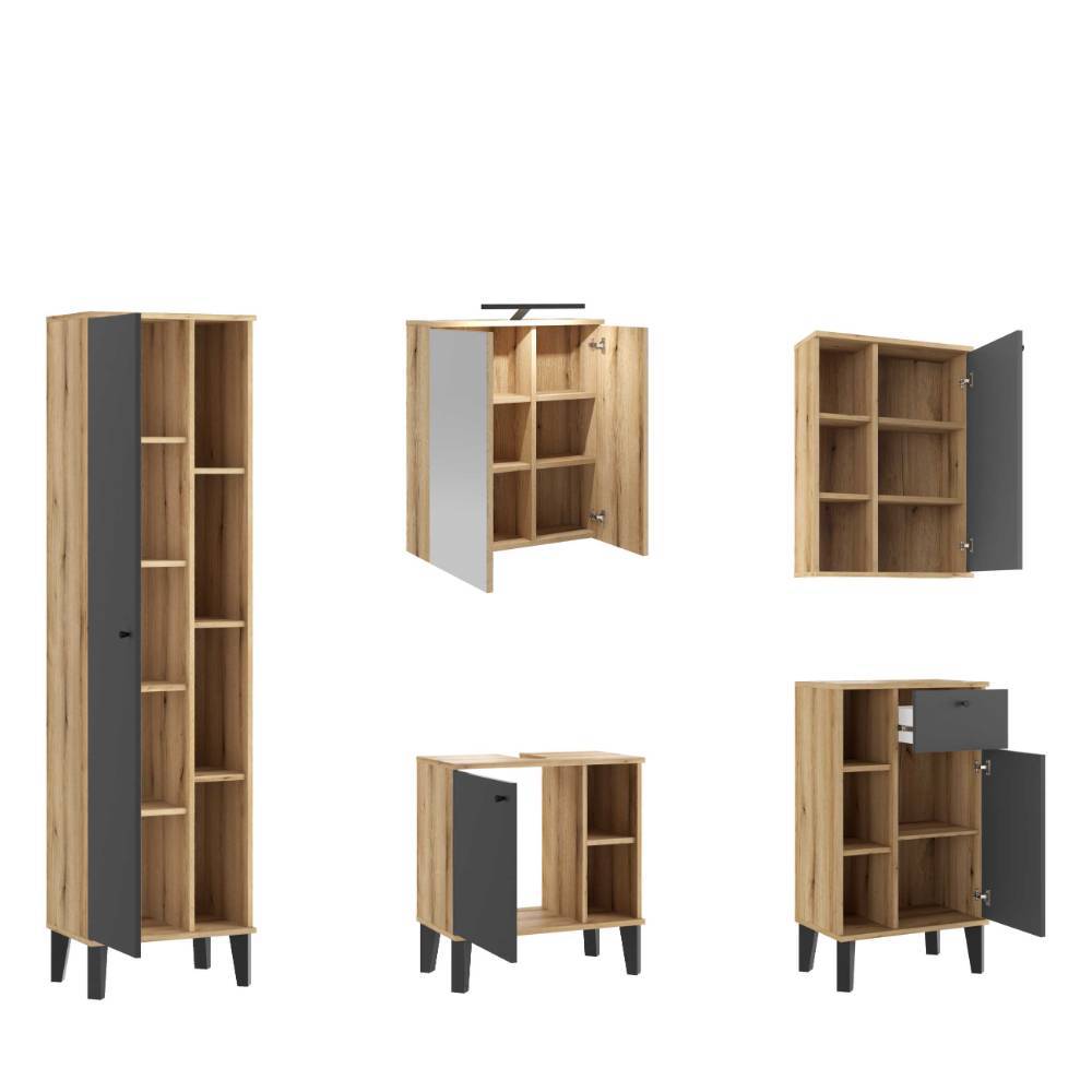 Komplettausstattung Badmöbel Set - Niniana (fünfteilig)