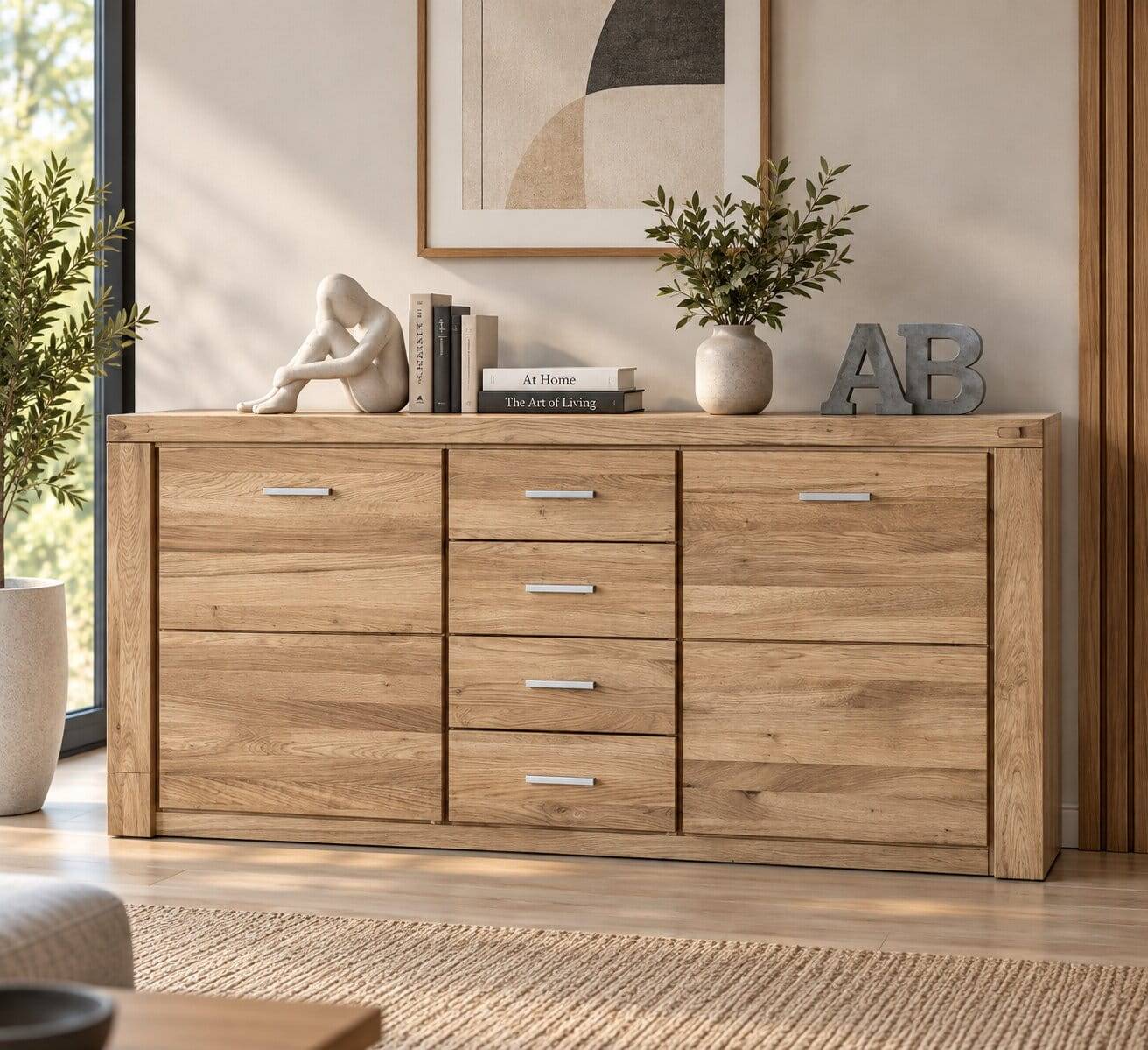 158x80x40 Holz Sideboard aus Wildeiche - Maila
