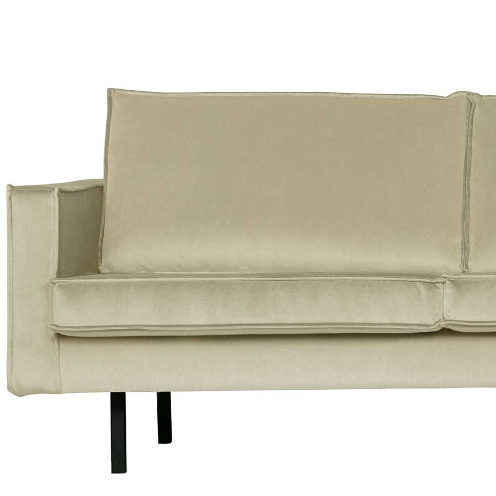 Samt Ecksofa in Graugrün - Loona
