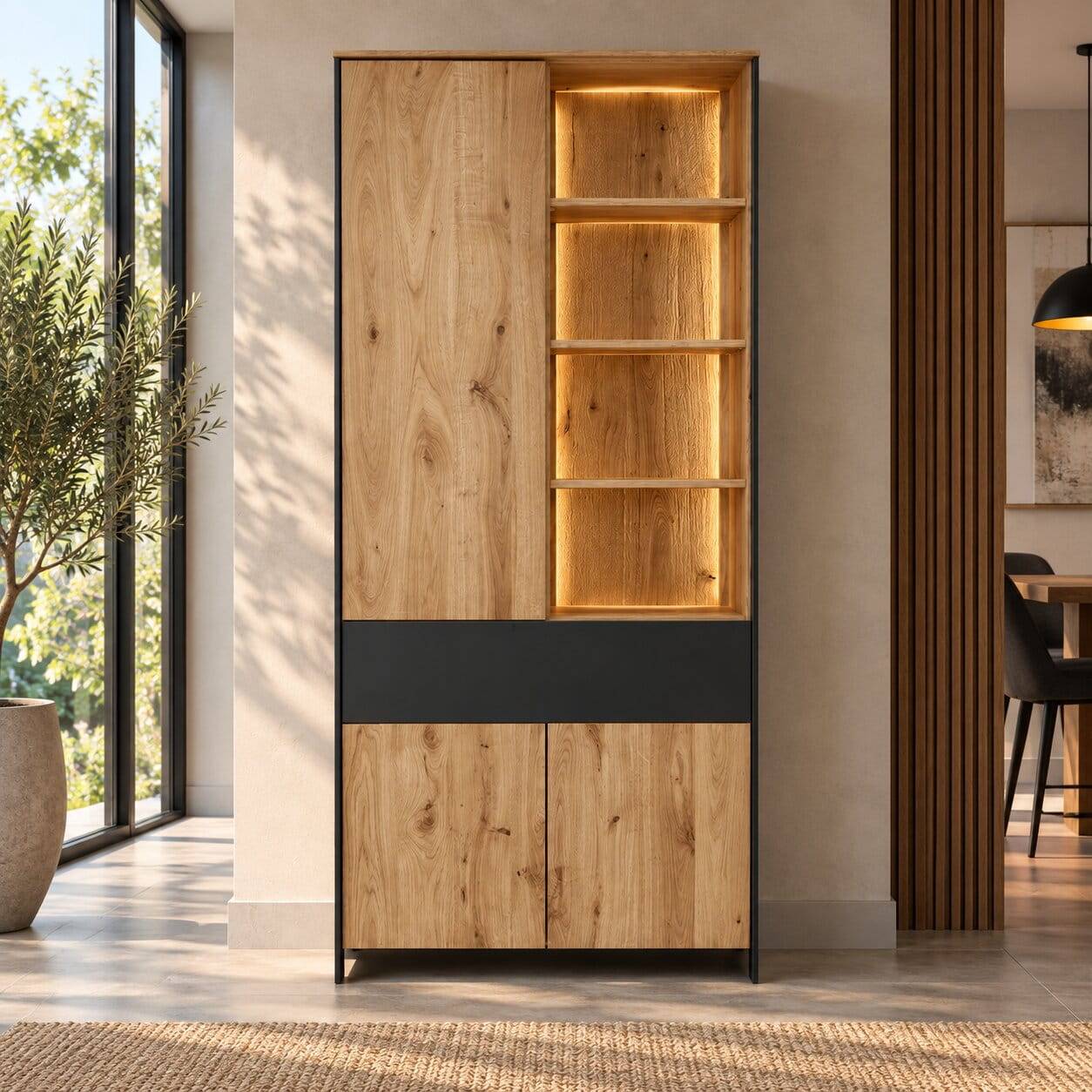 Wohnzimmer Schrank mit Beleuchtung LED - Viligrana