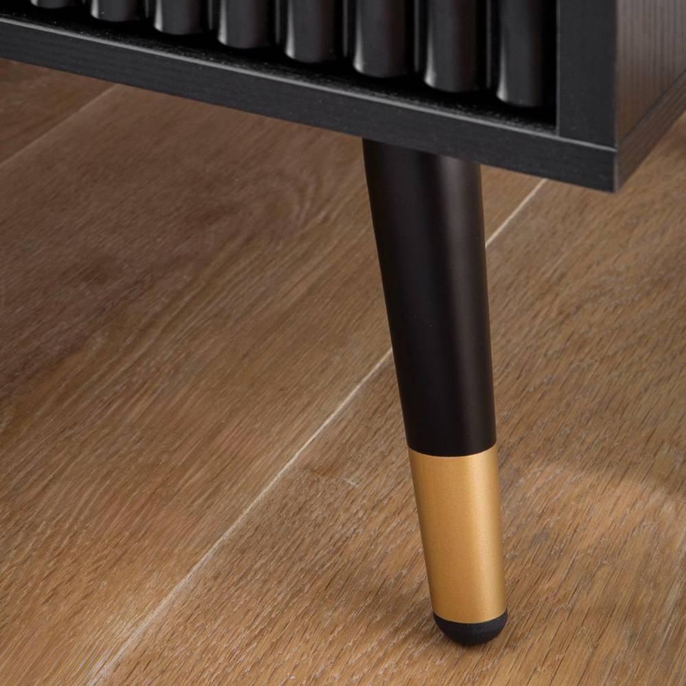Nachtkommode in Schwarz mit Gold - Vacca