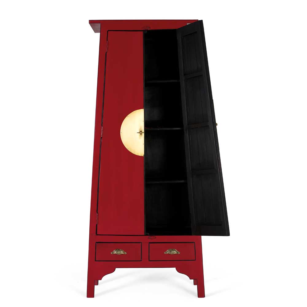 Asia Design Schrank in Rot Massivholz - Iscian