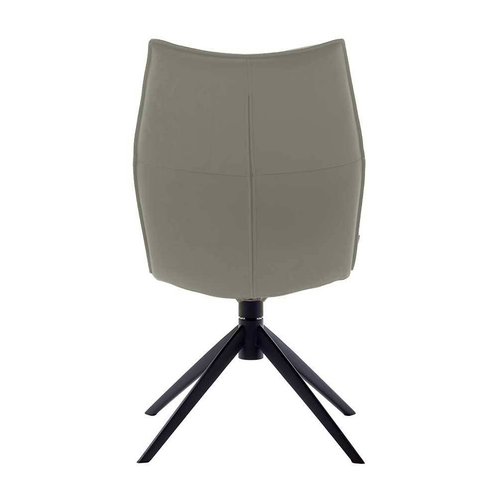 Leder-Polsterstuhl mit Taschenfederkern - Janylea (2er Set)