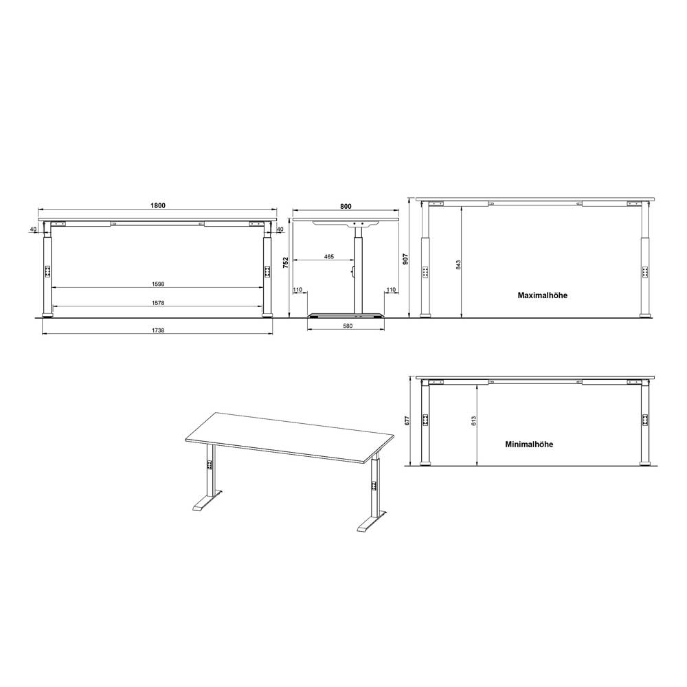Schreibtisch und Rollcontainer Set - Great (zweiteilig)