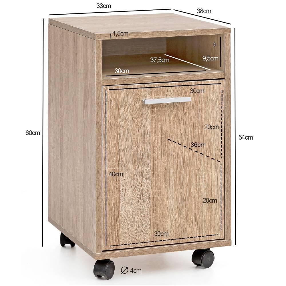 Büro Rollcontainer mit Fach und Tür - Broziano