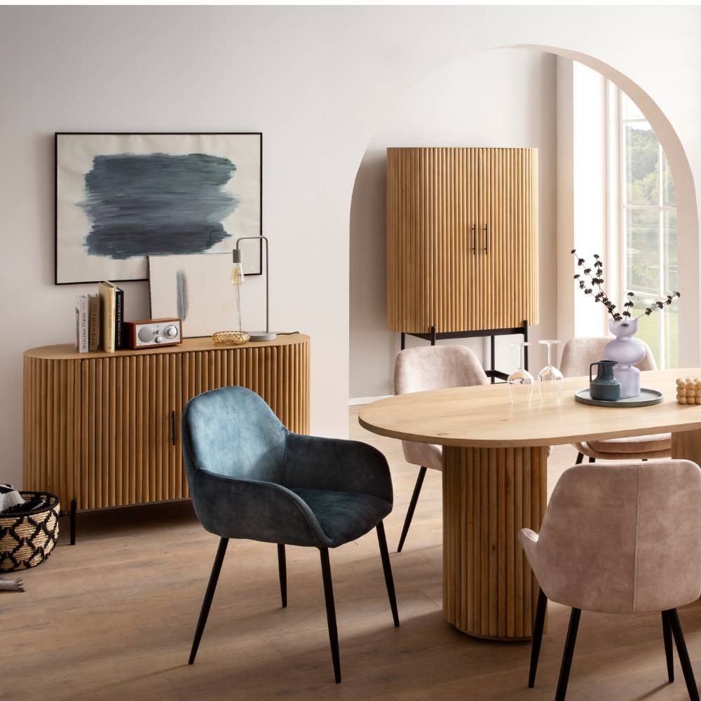 Mangoholz Kommode in Lamellenoptik - Dorian
