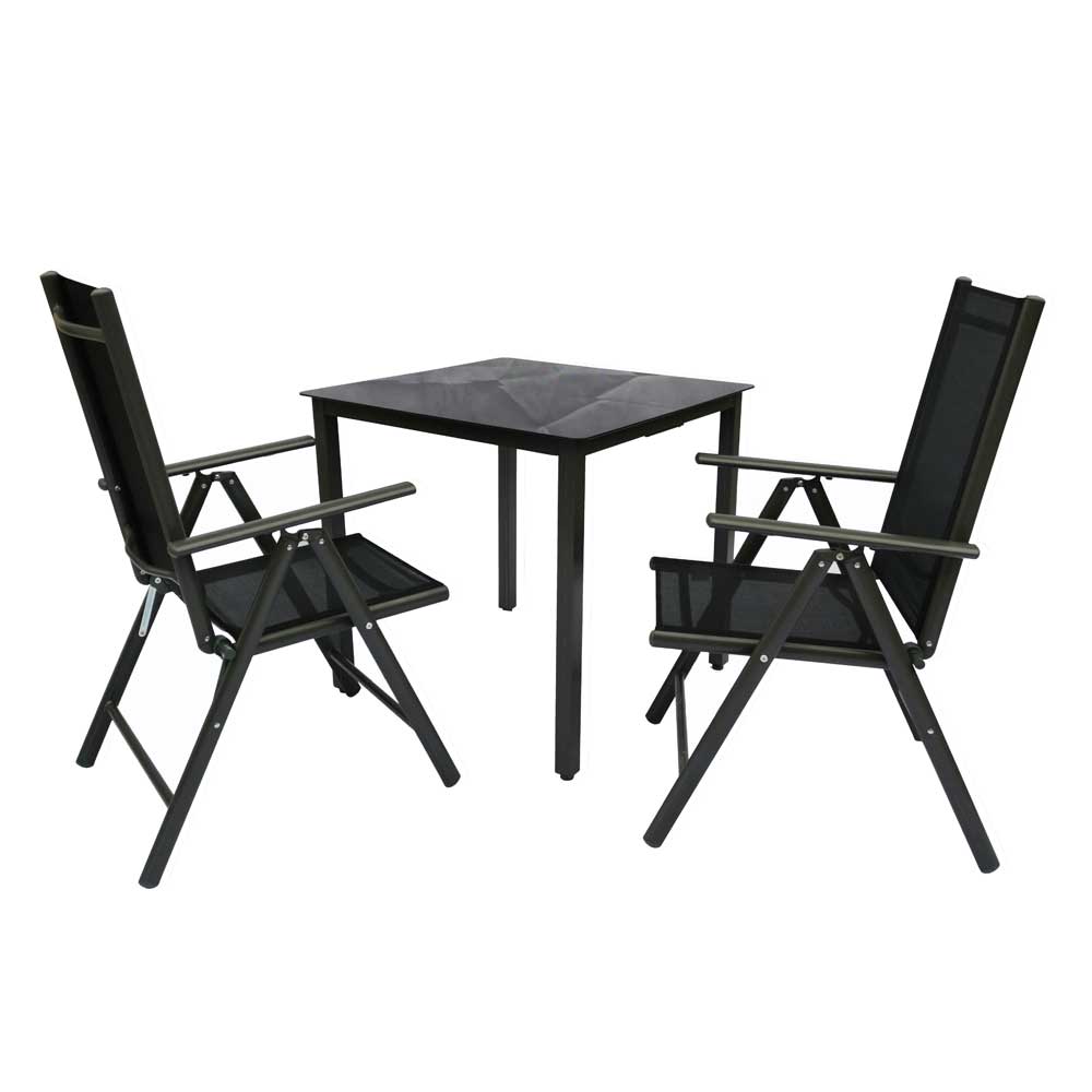 Gartentisch & zwei Stühle Set - Neluna (dreiteilig)