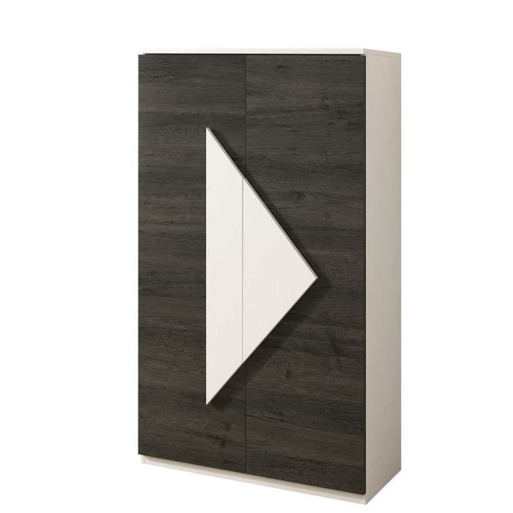 2-türiger Design Schuhschrank 74x128x34 cm - Fredo