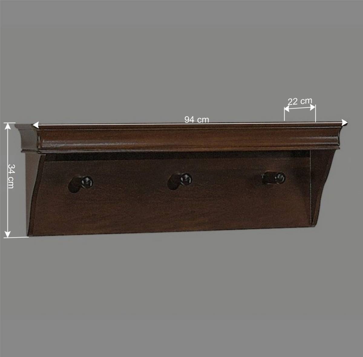 Klassisch gestaltete Hängegarderobe mit 3 Haken - Lemerzi