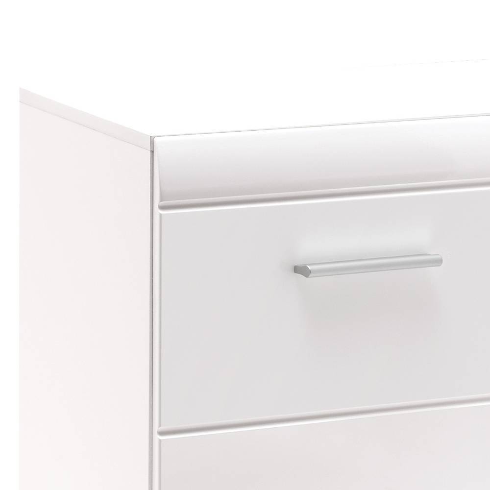 Kompaktes Sideboard in Hochglanz Weiß - Tiondon