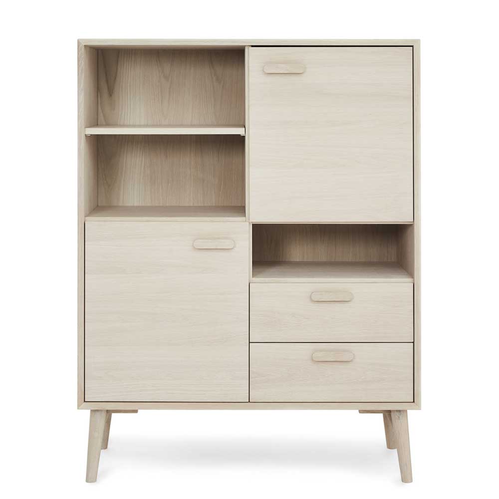 Skandi Highboard in Eiche Weiß - Lametla