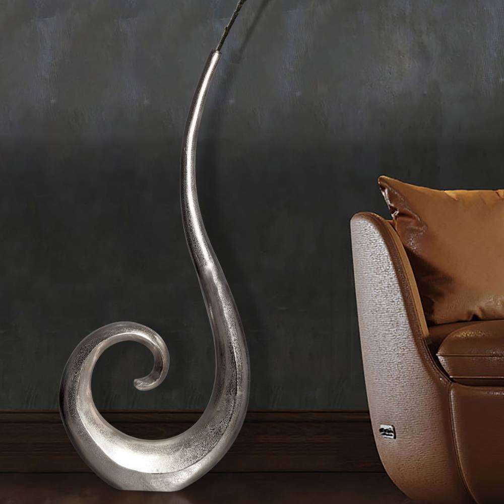 Design-Bodenvase in Silber - Keyva