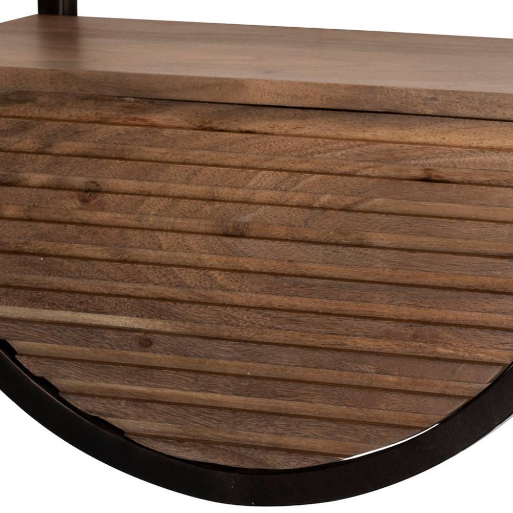 Rundes Wandregal mit Schublade - Memphis
