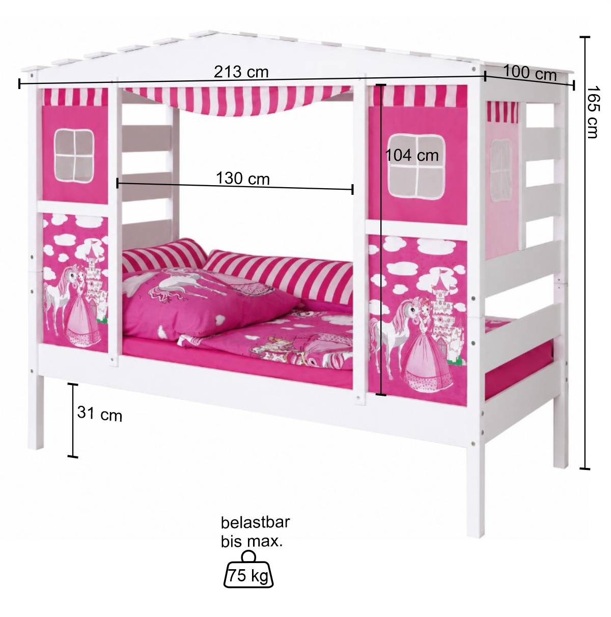 Prinzessinnen Bett Adrerra in Rosa