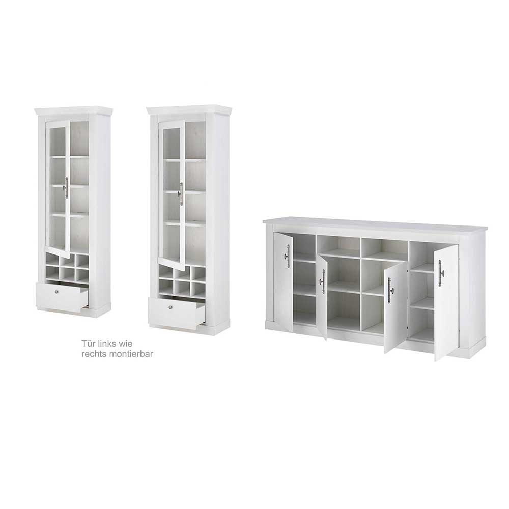 Esszimmerschrank Set in weißer Holzoptik Pinie - Liancos (dreiteilig)