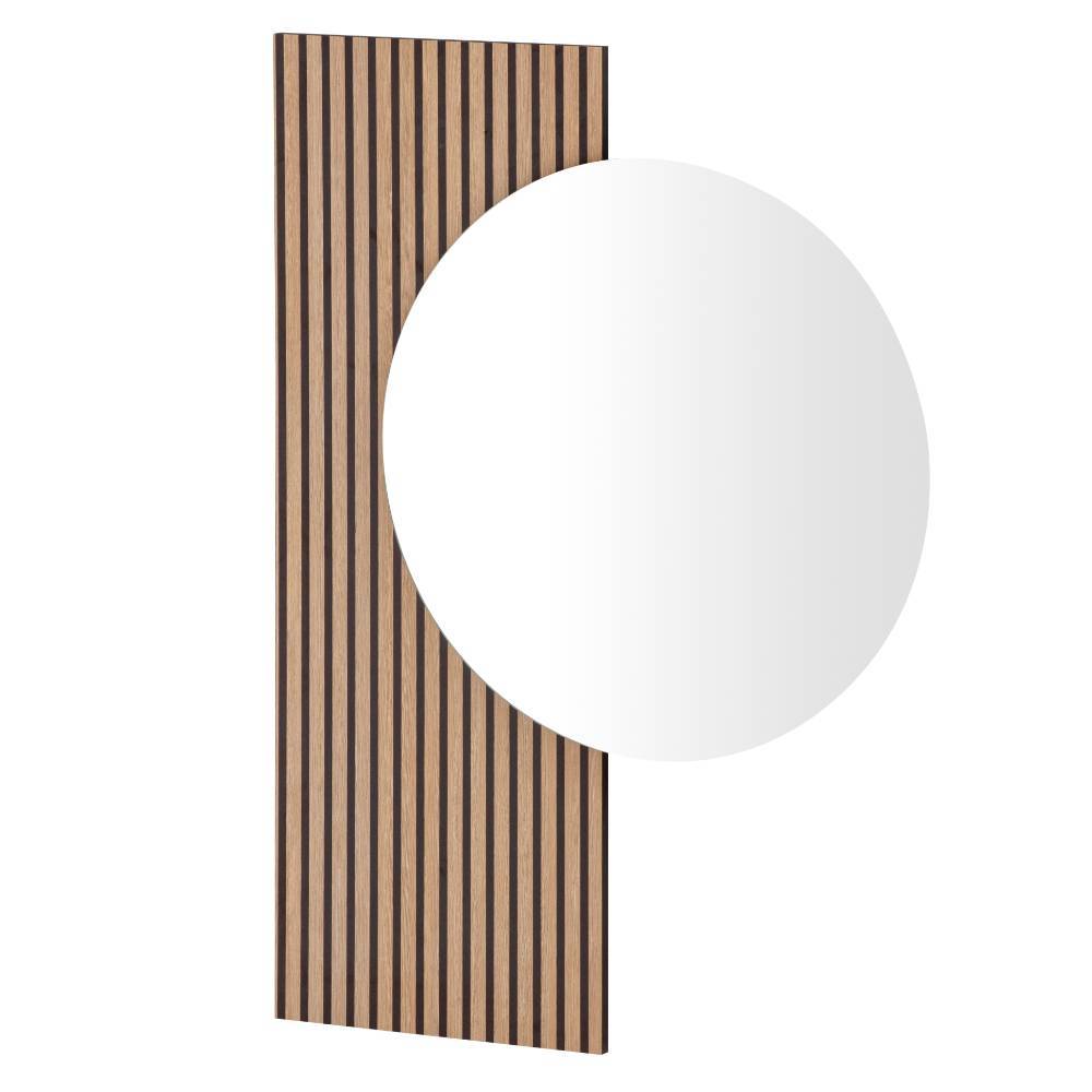 Runder Designspiegel mit rechteckigem Wandpaneel - Cizio