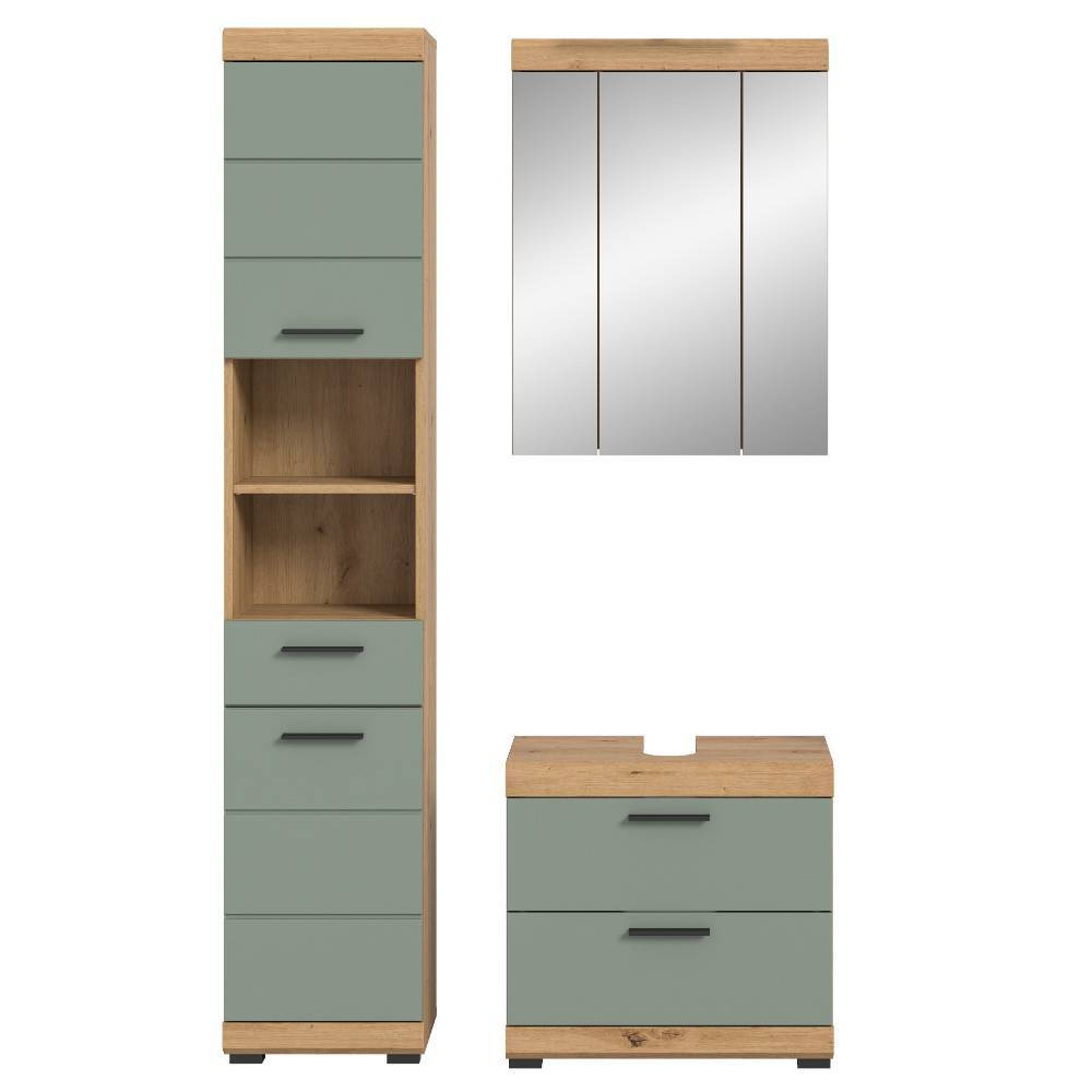 Bad-Waschplatz und Hochschrank Kombi - Tamdato (dreiteilig)