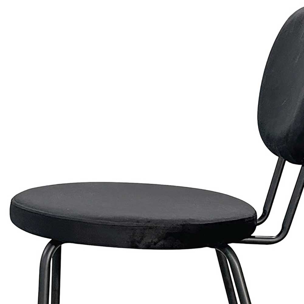 Samt Polsterstühle in Schwarz - Siao (2er Set)