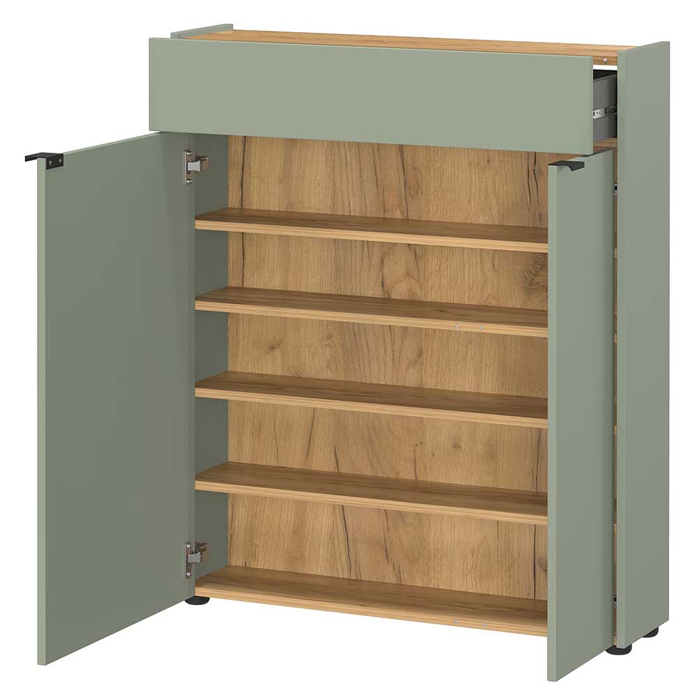 Schuhschrank mit Rundspiegel Set - Point (zweiteilig)