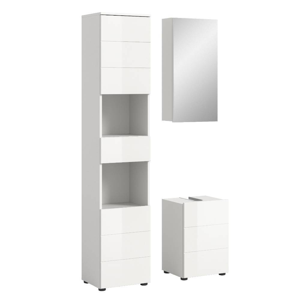 Schlanke Badmöbel Kombi - 76 cm breit - Vitablos (dreiteilig)