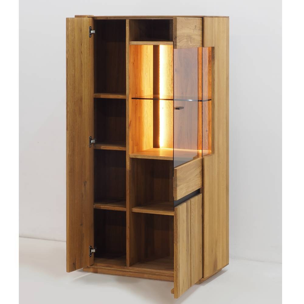 Highboard Vitrine aus Eiche Massivholz - Sofija