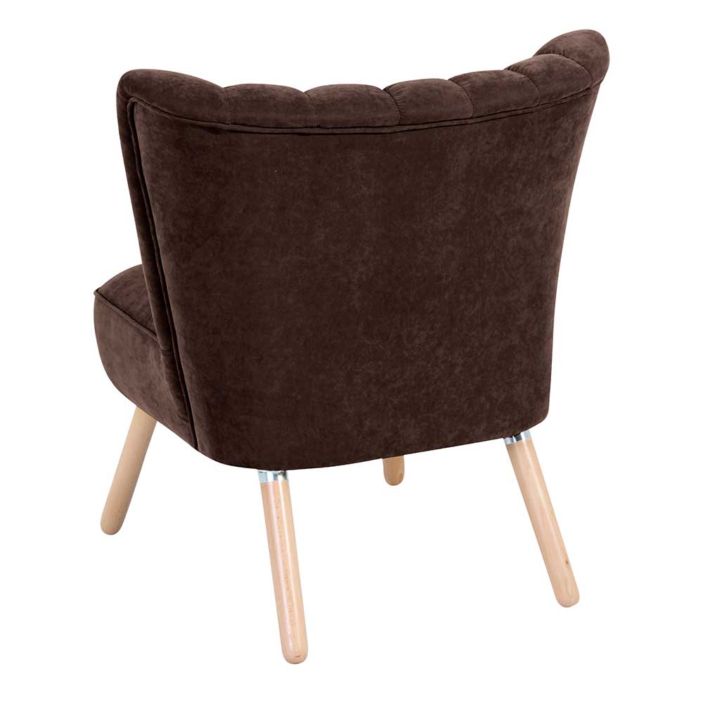 Velours Polstersessel in Braun - Darius