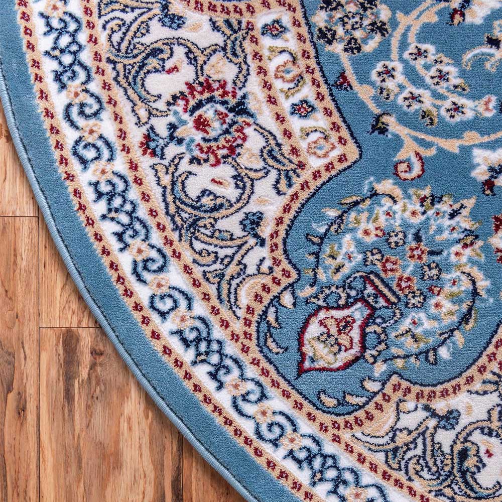 Runder Teppich stark gemustert im orientalischen Stil - Zoronga