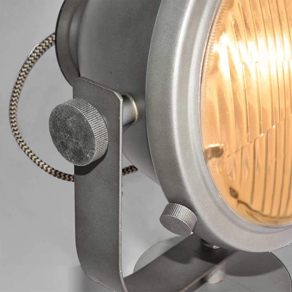 26x60x19 Tischlampe im Vintage Scheinwerfer Look - Blanco