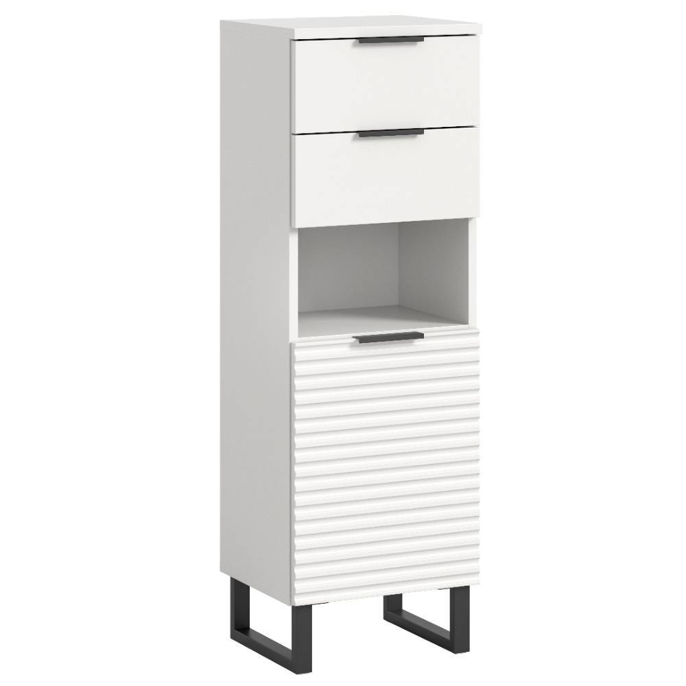 Bad Midischrank in Weiß Schwarz - Benedict