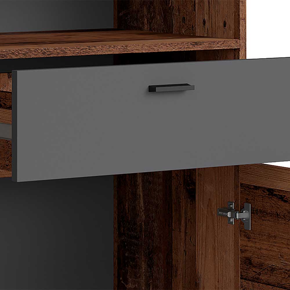 Highboard im Altholz Look & Anthrazit - Bosco