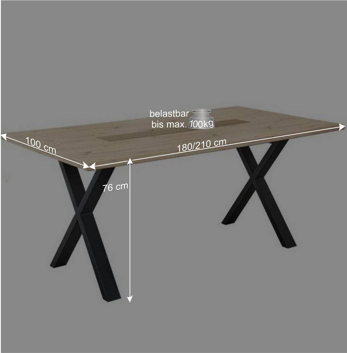 X-Fuß Tisch & Drehstühle Set - Niam (siebenteilig)