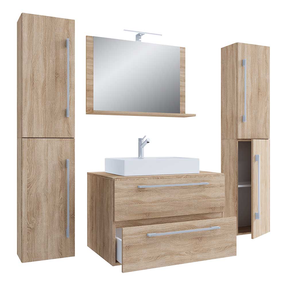 Badezimmer Möbel in Holzoptik - Caleena (vierteilig)