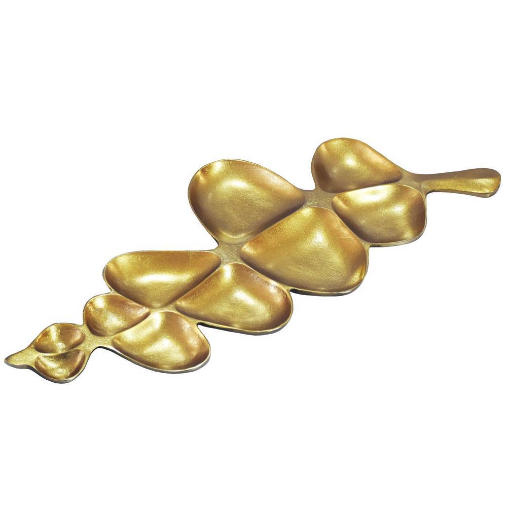 Blattdesign-Schale in Goldfarben - Viddalba