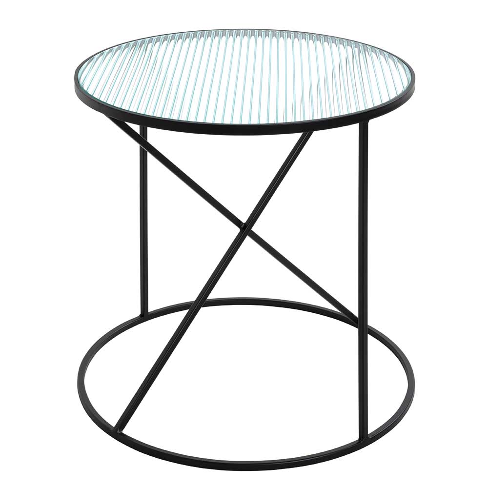 Strukturglas Beistelltisch mit Ring-Gestell - Coloniale