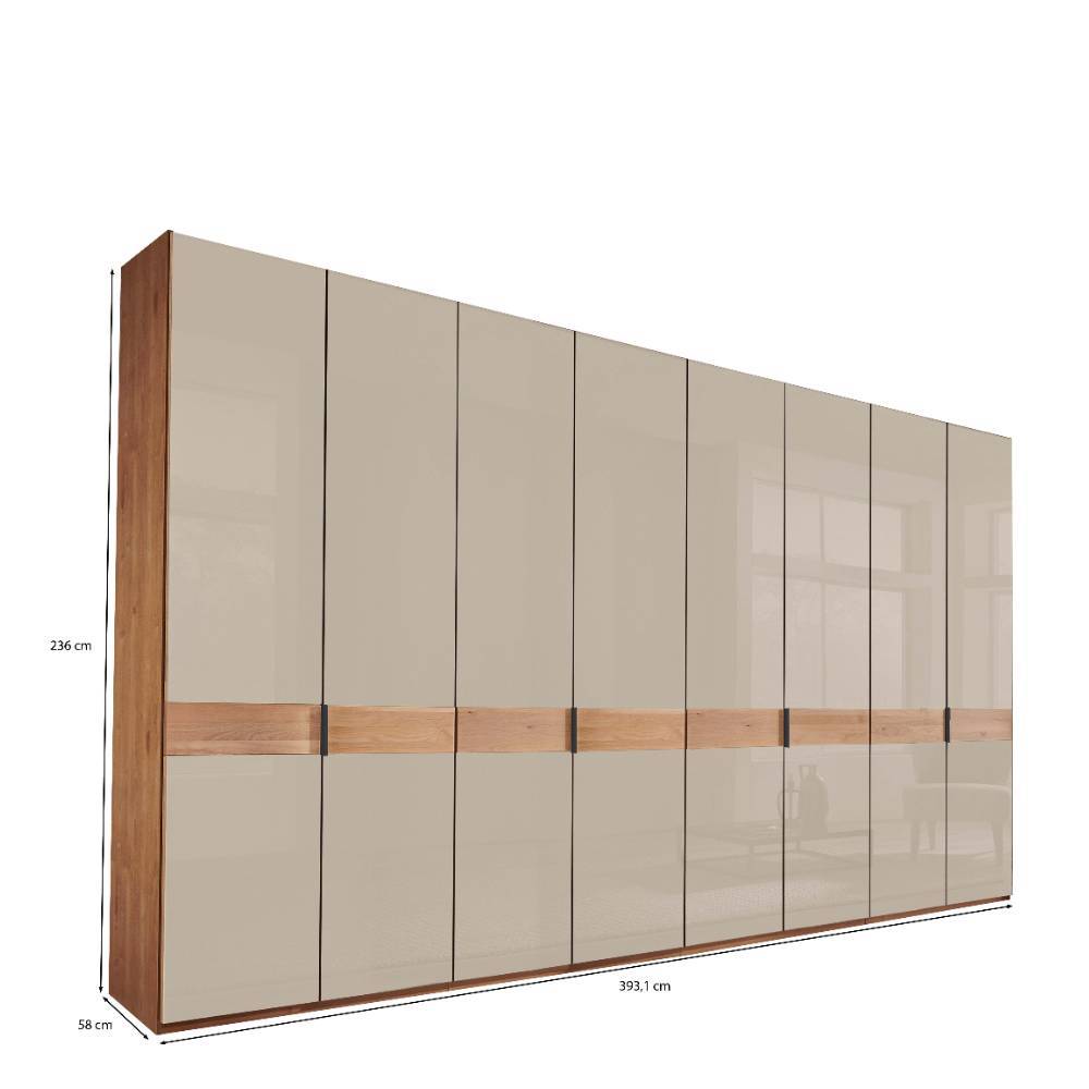 XXL-Kleiderschrank mit 393 cm Breite - 8-türig - Angelina